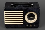 Jet Black with Blue Swirl Catalin Emerson ’Aristocrat’ Radio - Striking